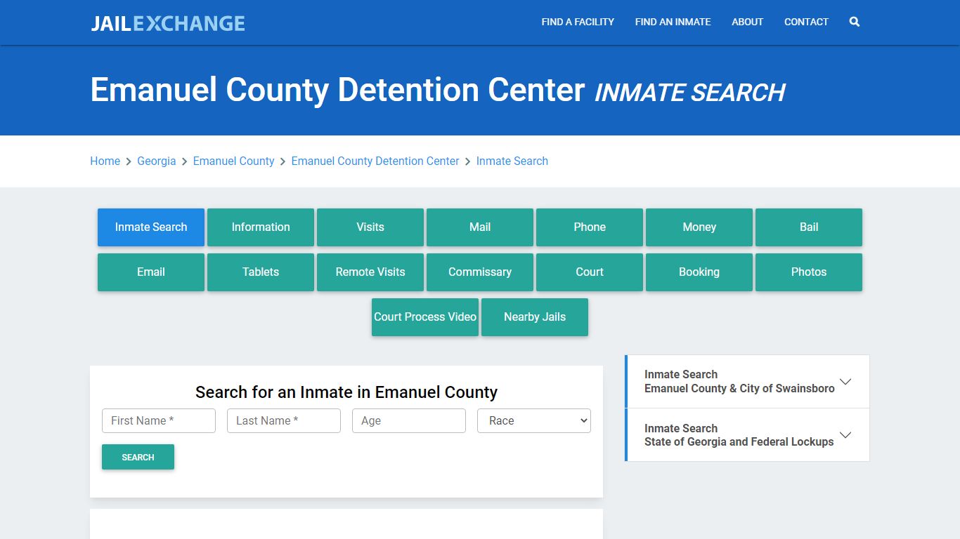 Emanuel County Detention Center Inmate Search - Jail Exchange