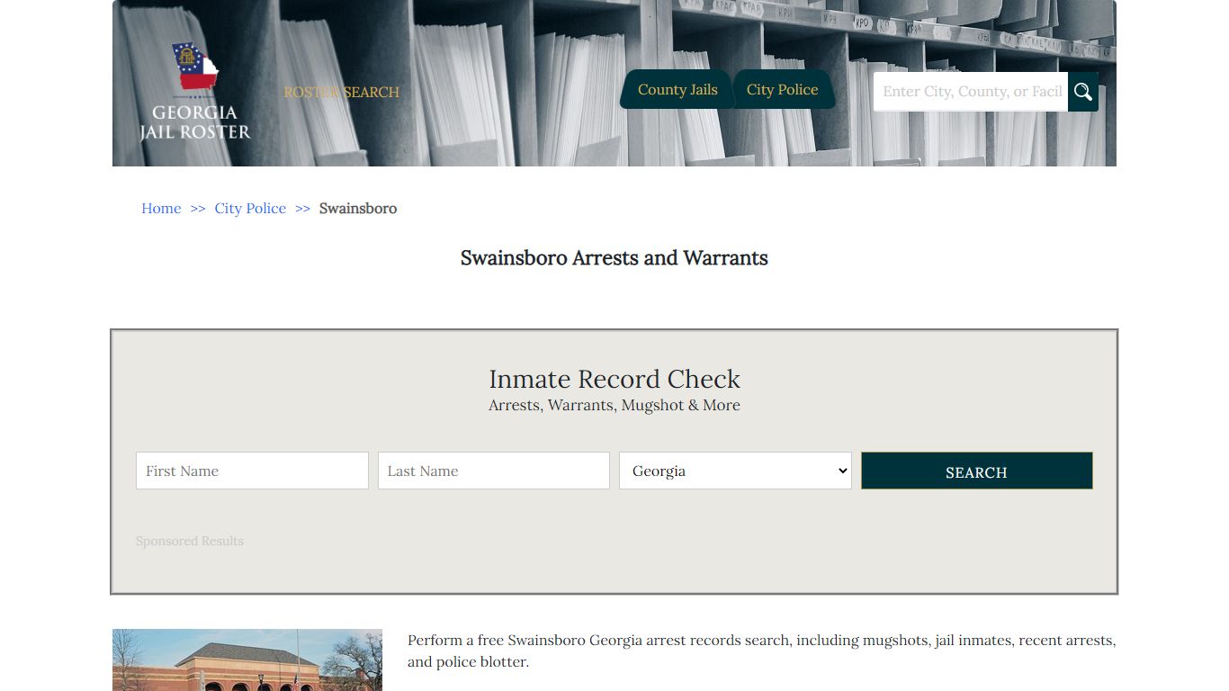 Swainsboro Arrests and Warrants | Georgia Jail Inmate Search